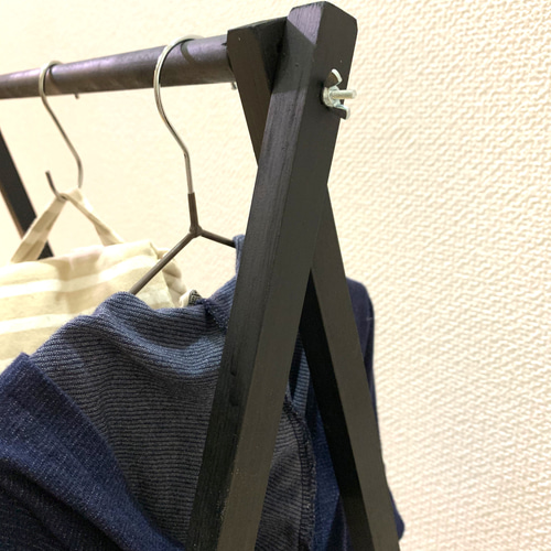 サイズオーダー可能＊折りたたみ式＊木製ハンガーラック