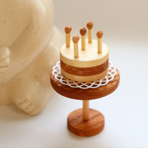 チェリーケーキとテディベアさん ハンドメイド 海外作家様 置物