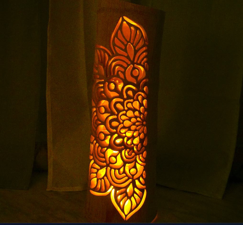 竹灯籠　竹灯り   ロウソクの揺らぎ　 竹ランプシェイド 　〜〜mandara〜〜 7,840円