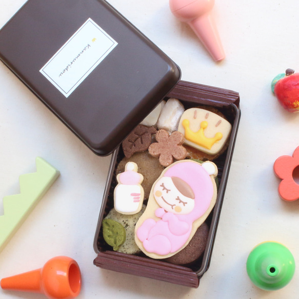 《名入れ可能、内祝、御出産祝に最適！》NEW BABY缶（手のひらサイズ） 5枚目の画像