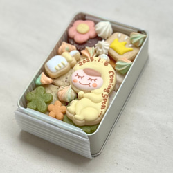 《名入れ可能、内祝、御出産祝に最適！》NEW BABY缶（手のひらサイズ） 2枚目の画像