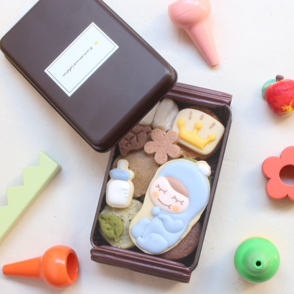 《名入れ可能、内祝、御出産祝に最適！》NEW BABY缶（手のひらサイズ） 4枚目の画像