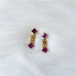 柔風質調淺紫春和時光 古蕫珠寶耳針式飾品 耳環 piercing earrings 第2張的照片