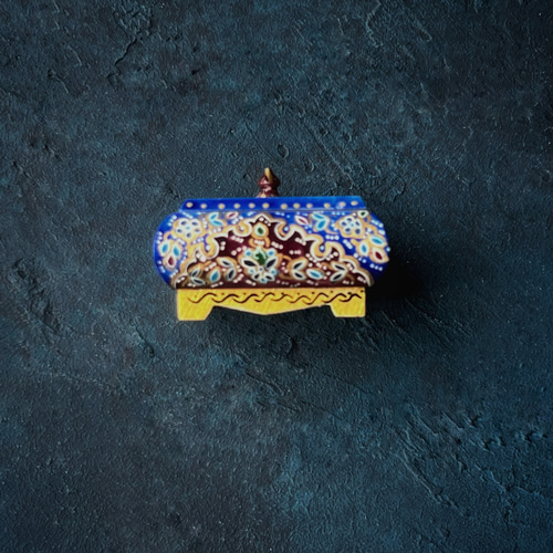 【クリアランスセール訳あり】X-17 キャメルボーンの小箱 キャメルボーンの小箱 宝石箱 S ネイビー×ブラウン【JAABEH-019