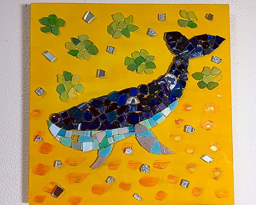 アート    夢を食べるクジラ 今日の絵🐋 クジラの夢 小学生の頃に見たクジラの夢をなぜだか今