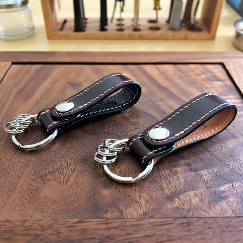 受注製作Horweenシェルコードバン ベルトループキーホルダー