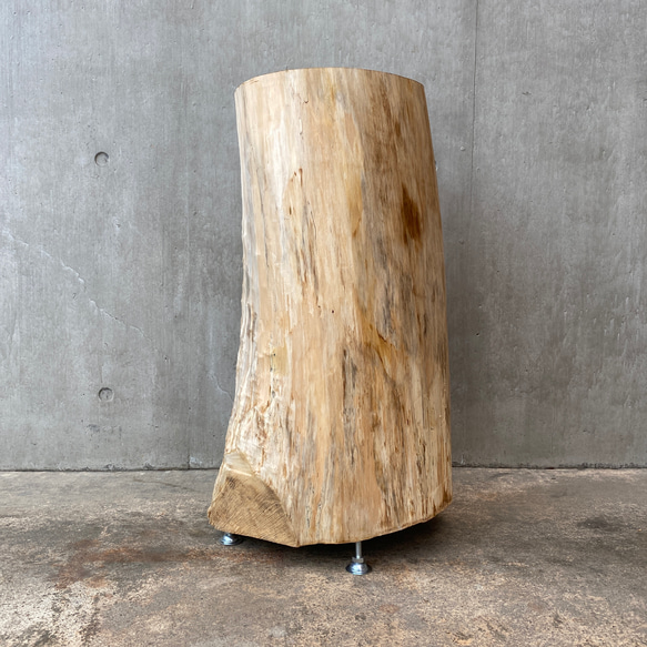 ヒノキ切り株テーブル、置き台