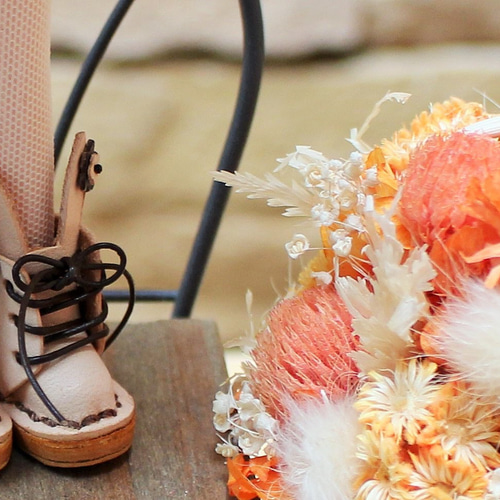 ☆ミディ 靴 うさぎレースアップブーツ ナチュラル うさみみ ☆ ミディ