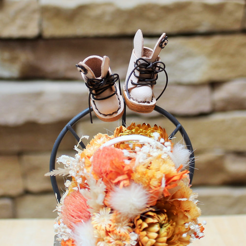 ☆ミディ 靴 うさぎレースアップブーツ ナチュラル うさみみ ☆ ミディ