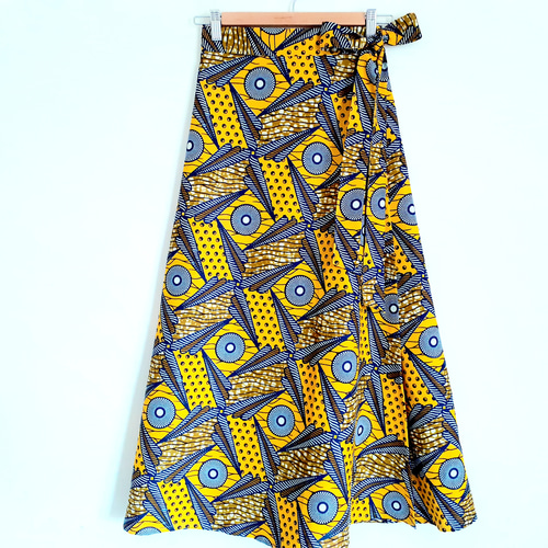 アフリカ布巻きスカート ロングスカートマキシ丈