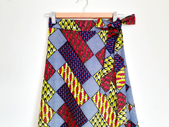アフリカ布巻きスカート 4枚目の画像