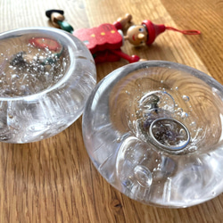 送料無料♪ リングピロー　セット 【淡いグレー】ガラス製 ハンドメイド 指輪 アクセサリートレイ 手作り 2枚目の画像