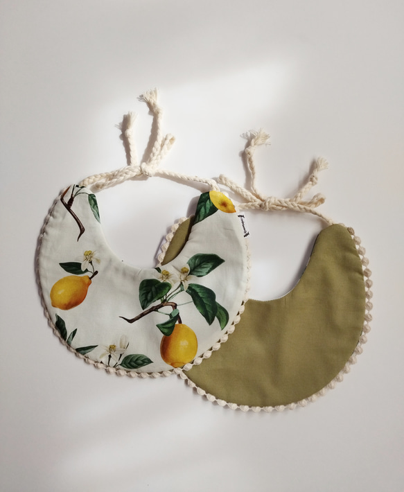 lisätä　lemon×olive bib  ベビー スタイ 2枚目の画像