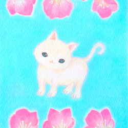 【原画】子猫と桃花 3枚目の画像