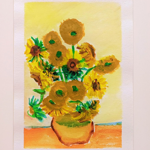 ひまわりC アクリル画原画（F4） 絵画 yko 通販 14205600
