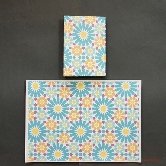 紙製ブックカバー　アラベスク（カラー）（5枚セット） 8枚目の画像