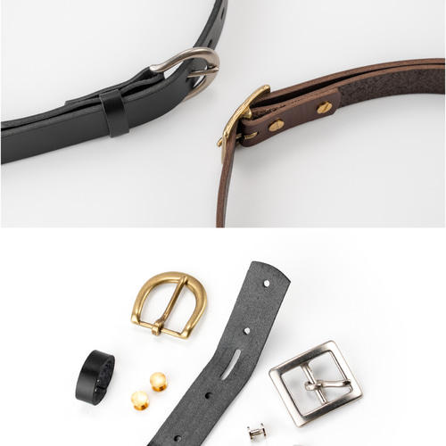 リニューアル！バックル交換可能な極厚牛革の24ミリ幅定番ベルト