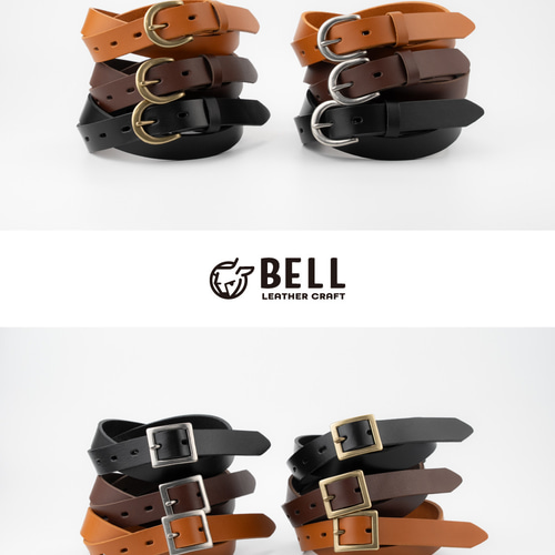 リニューアル！バックル交換可能な極厚牛革の24ミリ幅定番ベルト