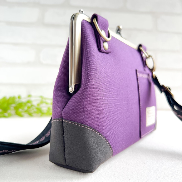 スマホショルダー・お財布バッグ  紫　スマホショルダー2022 3枚目の画像