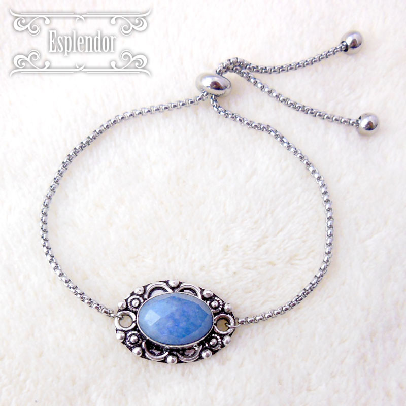 マダガスカル産・サファイア 原石カット サイズ調整フリー ブレスレット