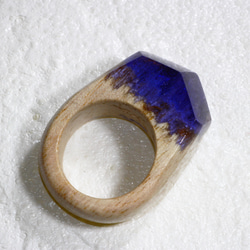 限定作品【送料無料】Wood Resin Ring/lavender ～ウッドレジンリング～　13.5号 6枚目の画像