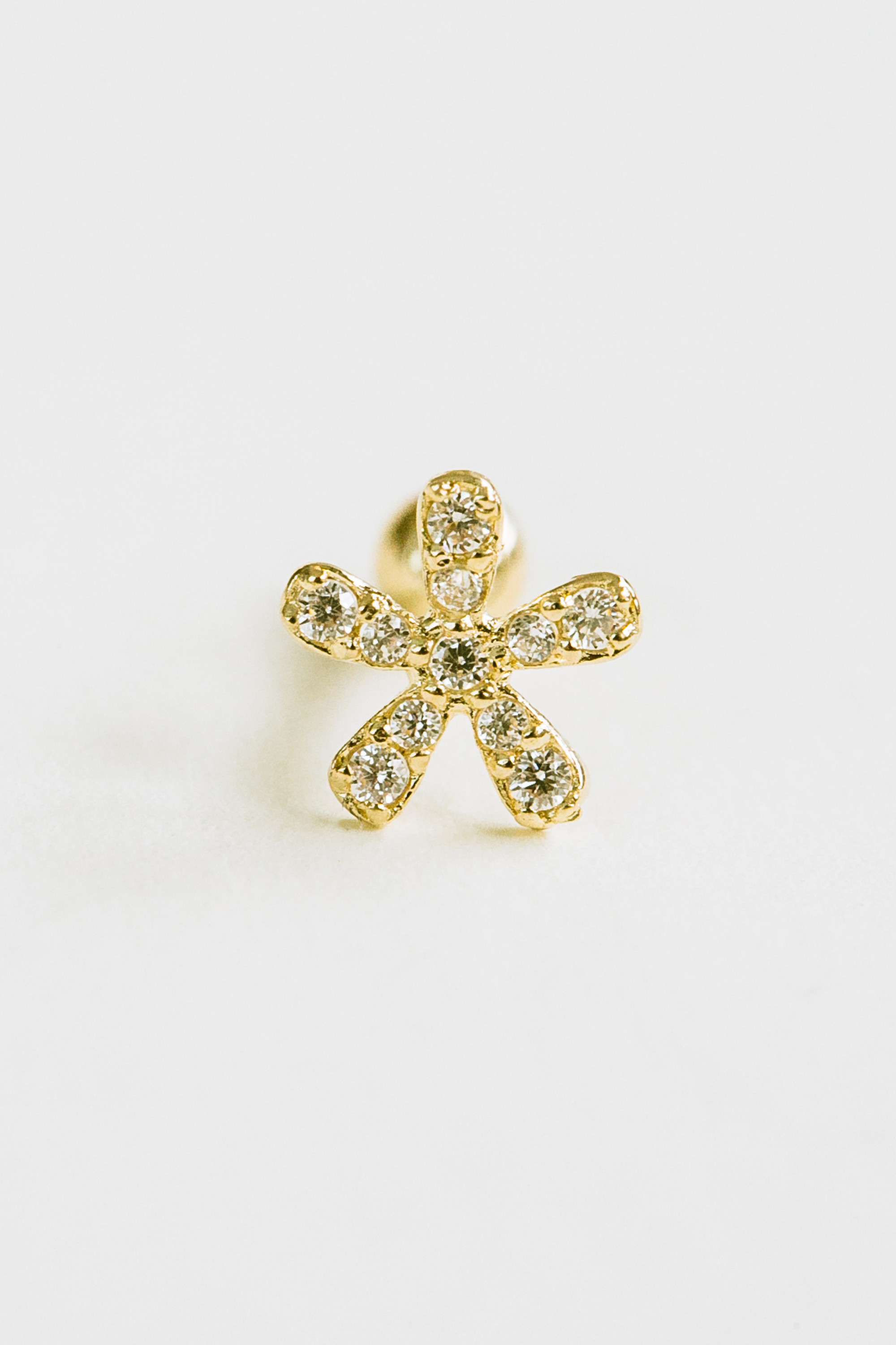 14K金 ゴールド Cz  ヘリックス 軟骨 アンチトラガス アウター インナーコンクバーベルイヤリング ピアス