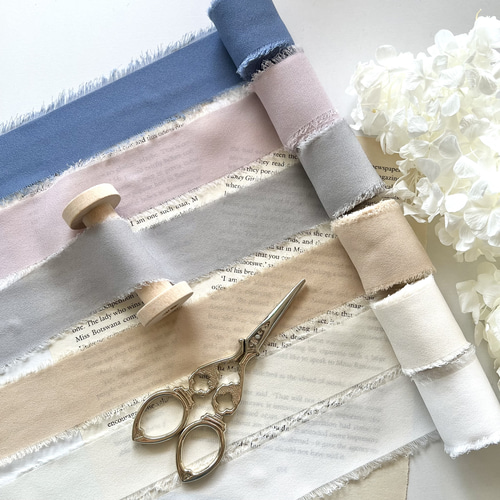 シフォン リボン グレー 5ヤード 38mm幅 リボン・テープ La grace 通販