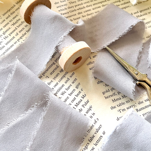 シフォン リボン グレー 5ヤード 38mm幅 リボン・テープ La grace 通販