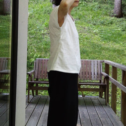 トリプルガーゼのフレンチ袖Tシャツ     オフホワイト 3枚目の画像