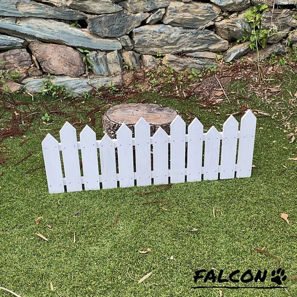 [工房FALCON] ガーデンフェンスLowLongサイズ　ホワイトカラーver. 1枚目の画像