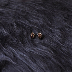 玫瑰金x麻花銀氣質綴點 古蕫珠寶耳針飾品 耳環 piercing earrings 第5張的照片