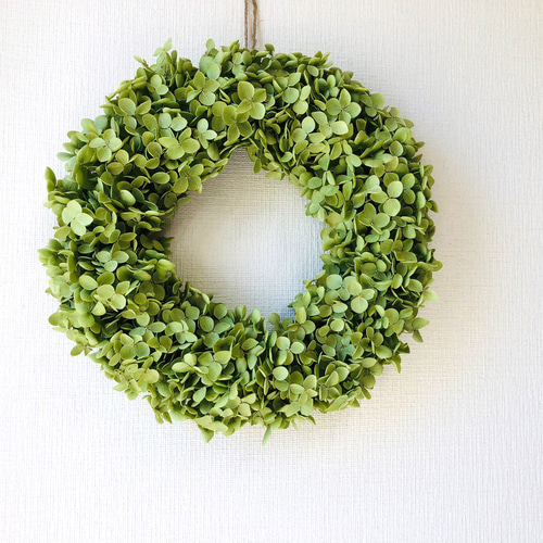 受注制作　アナベル紫陽花と木ノ実のリース 紫陽花アナベルのリース♪〜Lサイズ〜 リース Dans les bois 通販