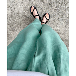 RATA❤️長度可以選擇❣️100%優質亞麻❤️輪廓精緻的燈籠褲❤️薄荷綠 第3張的照片