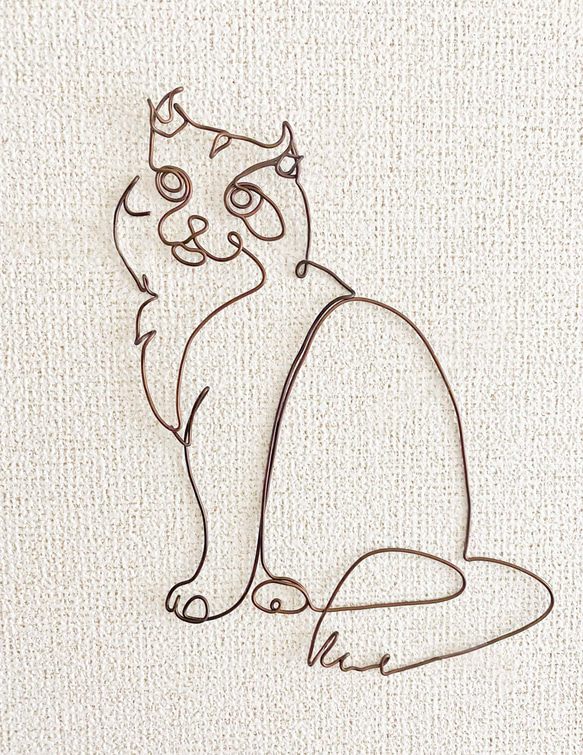 猫のワイヤーアート 1枚目の画像