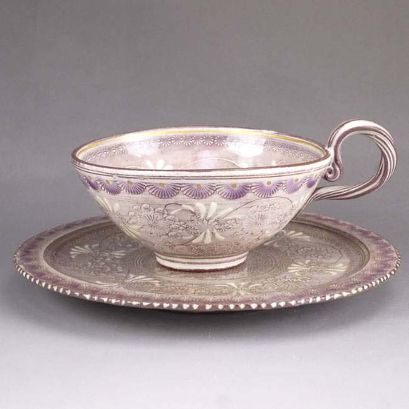 ◆商品編號 5203 紫色 Ayaka Crest 茶碗盤 Toraku 第2張的照片