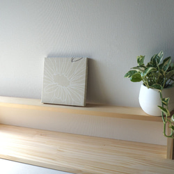 モダンお花の北欧風ファブリックパネル  pasar 木製ファブリックボード ベージュ＆ホワイト 5枚目の画像