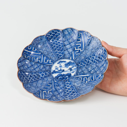 菊弁染付山水古紋 5.5寸皿 京焼 中皿 松斎窯 通販 14207081｜Creema