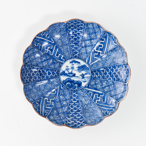 菊弁染付山水古紋 5.5寸皿 京焼 中皿 松斎窯 通販 14207081｜Creema