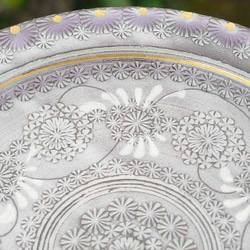 ◆商品番号　 6698紫彩花紋銘々皿　陶楽　単品 5枚目の画像