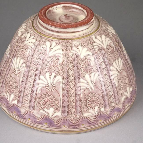 ◇商品番号 8095 紫彩花紋 抹茶茶碗 陶楽 茶碗・めし碗 松韻堂 通販