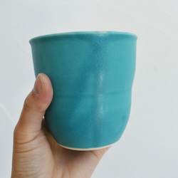 ターコイズブルーのカップと小鉢セット 6枚目の画像