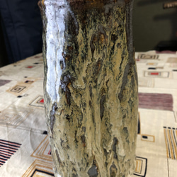 花瓶　壺　神の倉　陶器　手捻り　自然釉薬　ハンドメイド 1枚目の画像