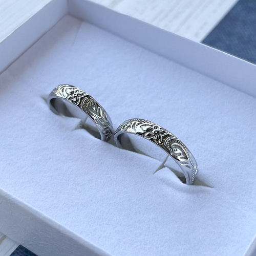 ５ミリ Hawian* ハワイアンジュエリー ステンレス 指輪 名入れ 刻印