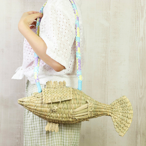 メキシコ手編み アニマルカゴバッグ☆魚 フィッシュ 016 かご メキシコ手編み アニマルカゴバッグ☆魚 フィッシュ 016 かご