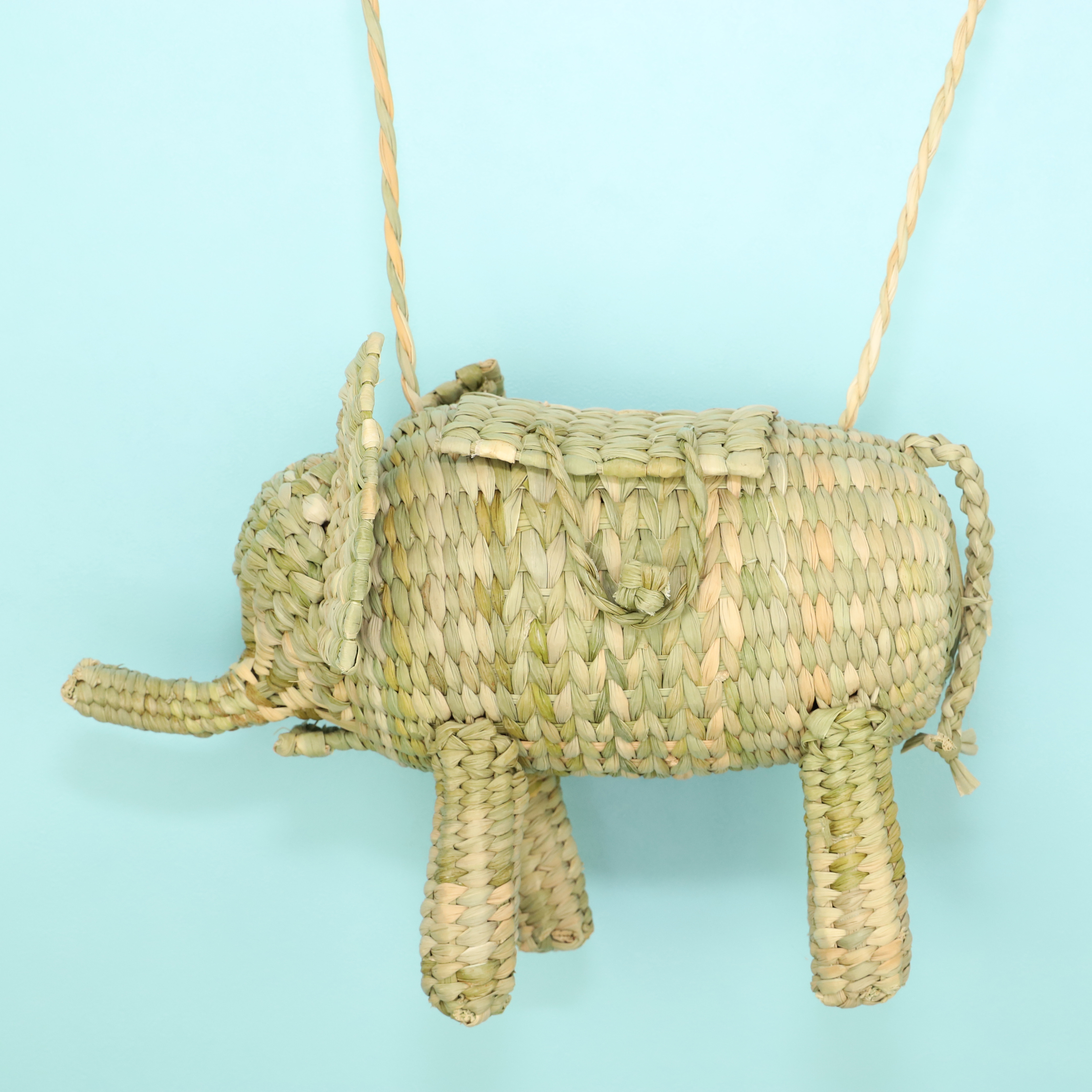 メキシコ手編み アニマルカゴバッグ☆象 エレファント 007