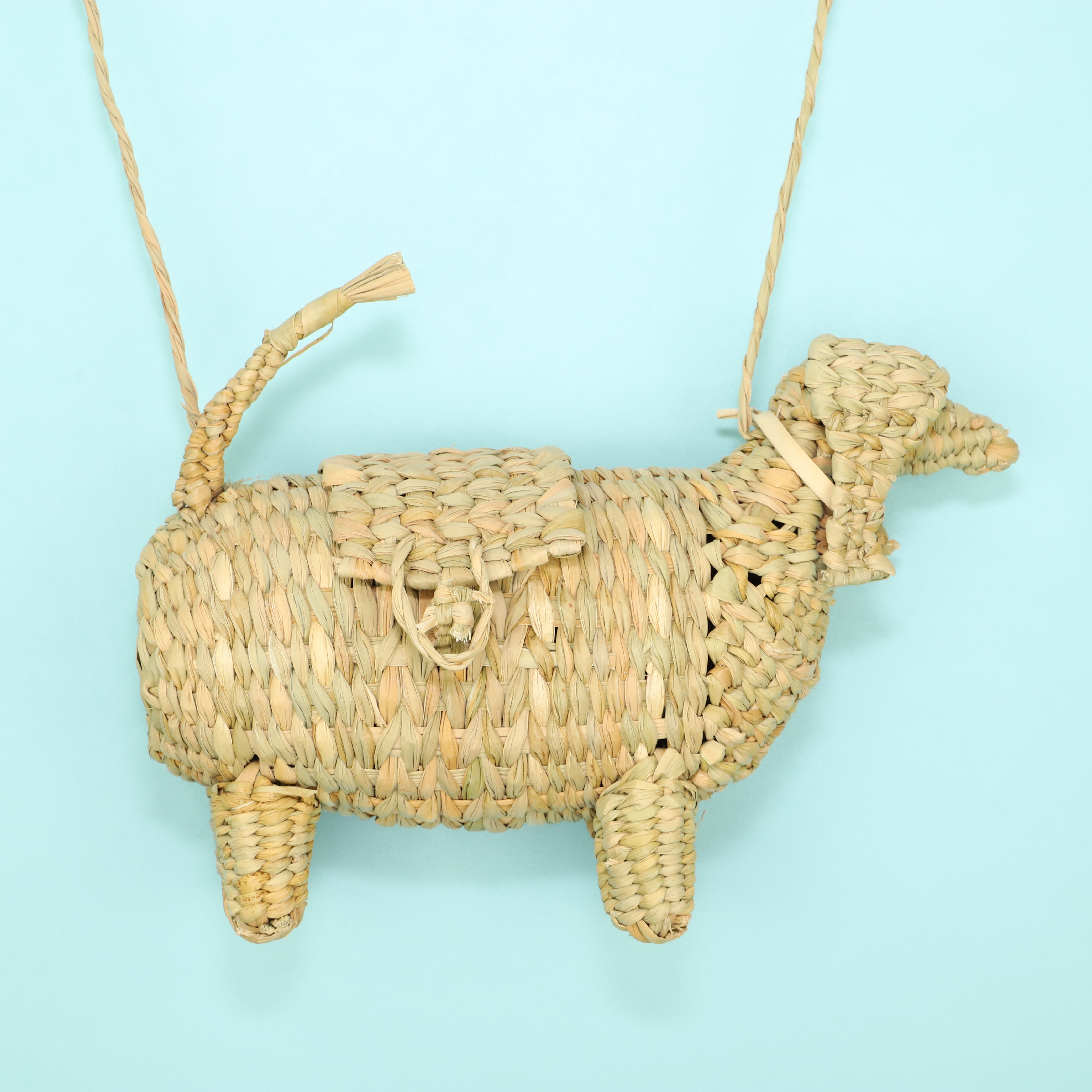 メキシコ手編み アニマルカゴバッグ☆犬 ダックスフンド 014