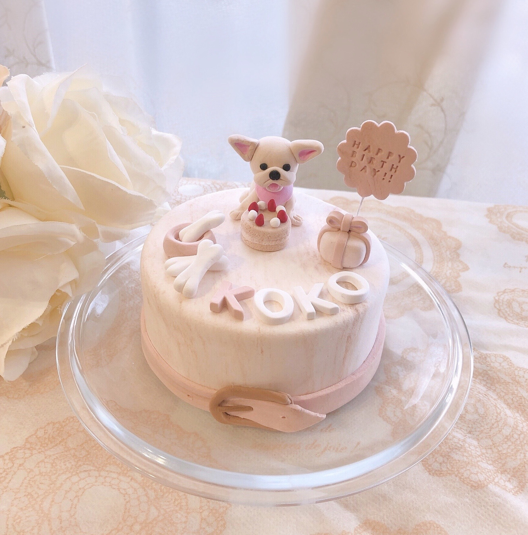 ワンちゃんバースデークレイケーキ