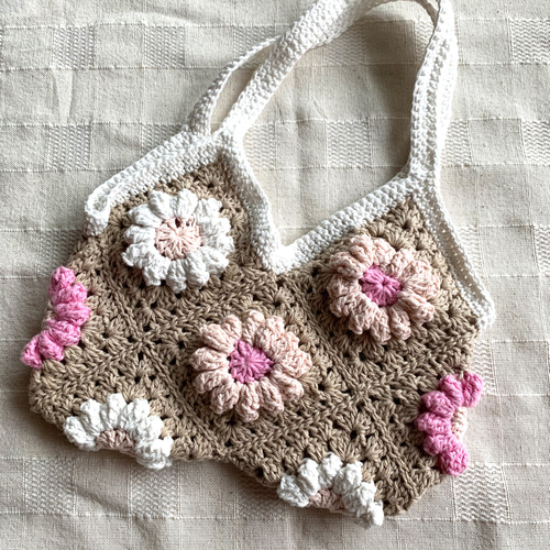 デニムリメイク*長財布*お財布バッグ*ハンドメイド*お花モチーフ