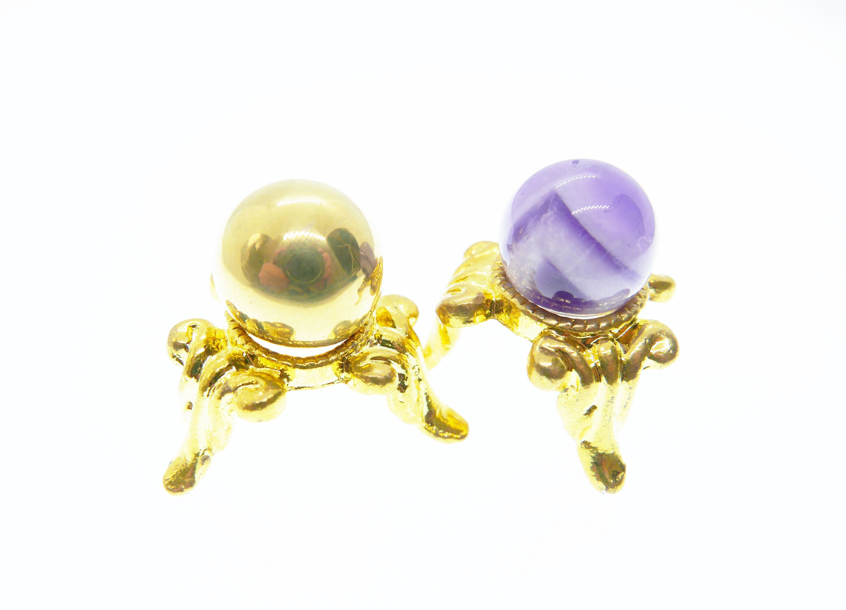 ・✼純金加工✼・幸運を呼ぶスクエア型のガムランボール ༺揺らすとシャラン♪癒しの音色が響く♪•*•ヒーリングペンダント༻