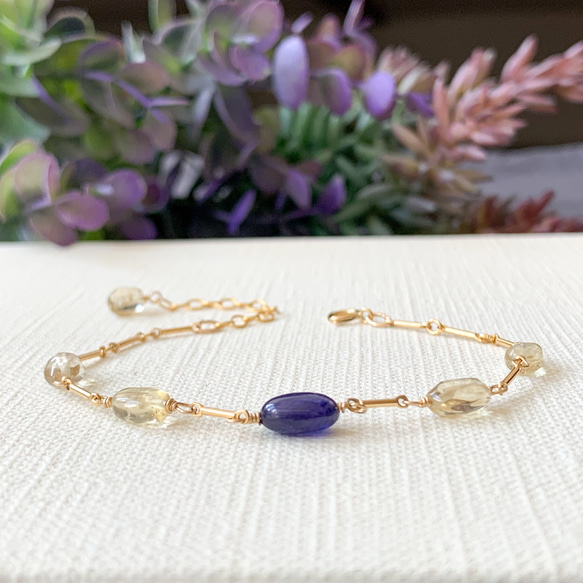 14kgf*サファイアの夜空のブレスレット／天然石 ブレスレット  